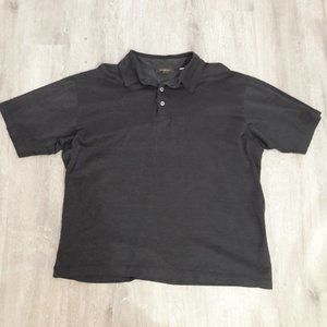 Ermenegildo Zegna Shirt Mens XL Cotton Black SS Golf Polo Made In Italy